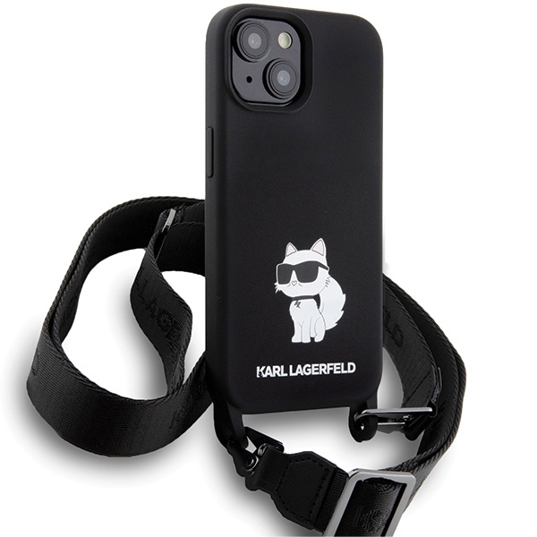 Karl Lagerfeld KLHCP15SSCBSCNK iPhone 15 6,1&quot; Hardcase schwarz/schwarz Crossbody Silikon Choupette