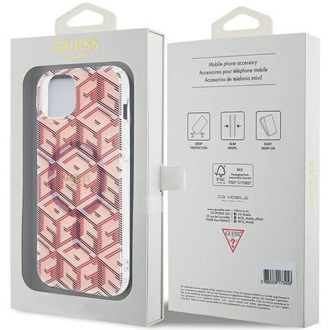 Oryginalne Etui GUESS Hardcase GUHMP15MHGCUSTGP do iPhone 15 Plus (Kompatybilny z Magsafe / IML GCUBE / różowy)