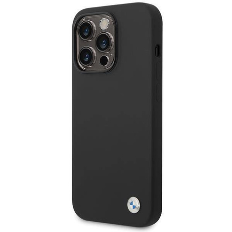 BMW Silicone Metal Logo case for iPhone 15 Pro - black