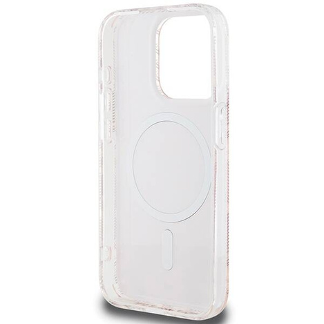 Oryginalne Etui GUESS Hardcase GUHMP15LHGCUSTGP do iPhone 15 Pro Max (Kompatybilny z Magsafe / IML GCUBE / różowy)
