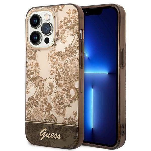 Guess Porcelain Collection - Etui iPhone 14 Pro (ochre)