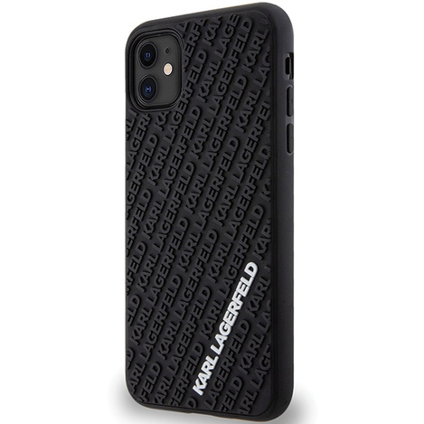 Karl Lagerfeld KLHCN613DMKRLK iPhone 11 / Xr 6,1" schwarz/schwarzes Hardcase 3D Rubber Multi Logo