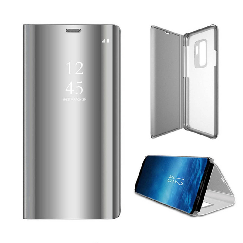 Etui Smart Clear View do Samsung Galaxy A14 5G srebrne