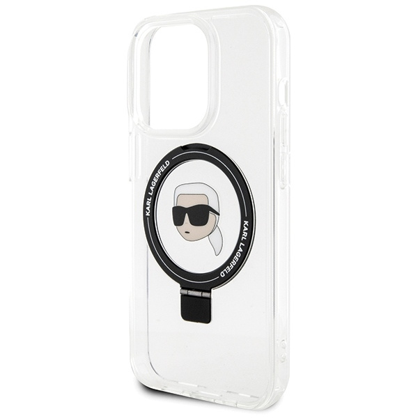 Karl Lagerfeld KLHMP15LHMRSKHH iPhone 15 Pro 6,1&quot; weiß/weiß Hardcase Ring Stand Karl Head MagSafe