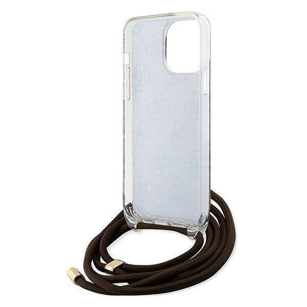Guess Crossbody Cord 4G Print case for iPhone 15 Pro Max - brown