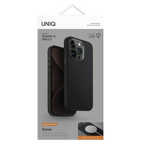 Uniq Hülle Keva iPhone 15 Pro Max 6,7&quot; Magclick Charging schwarz/carbon black