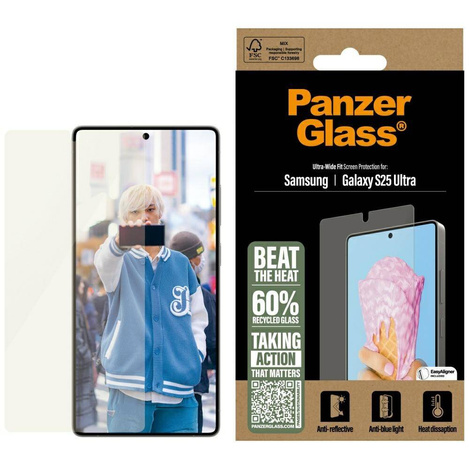 PanzerGlass All-in-One Ultra-Wide Fit gehärtetes Glas für Samsung Galaxy S25 Ultra