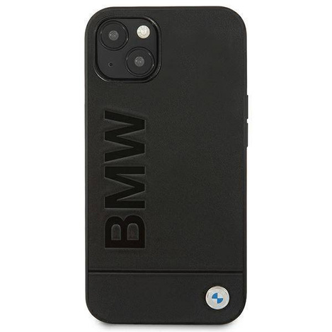 Original Handyhülle IPHONE 14 PLUS BMW Leather Stamp (BMHCP14MSLLBK) schwarz
