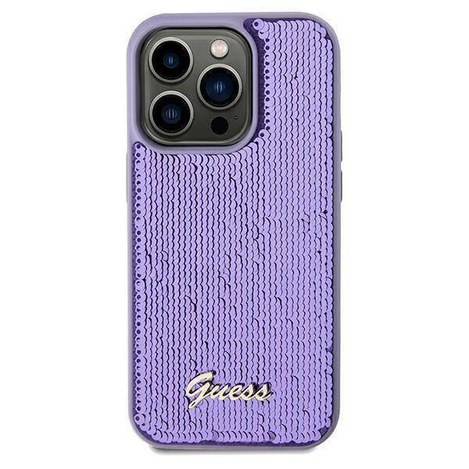Original Case IPHONE 13 PRO Guess Hardcase Sequin Script Metal (GUHCP13LPSFDGSUiPhone) purple