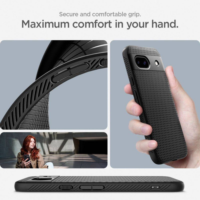 Spigen Liquid Air Hülle für Google Pixel 8A – Mattschwarz
