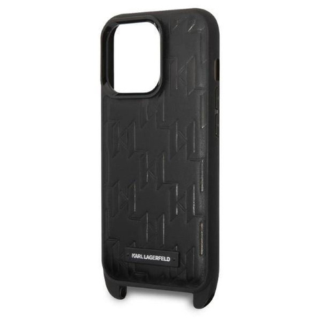 Karl Lagerfeld Monogram Plaque Logo Strap - Etui iPhone 14 Pro (czarny)