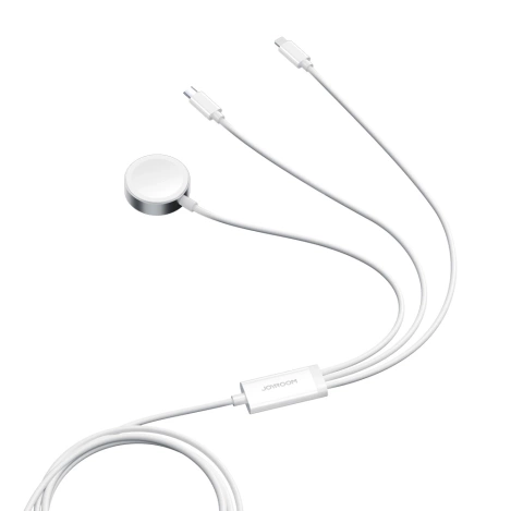 Joyroom S-IW008 3-in-1 cable magnetic charger USB-A - Lightning/USB-C 1.2m - white