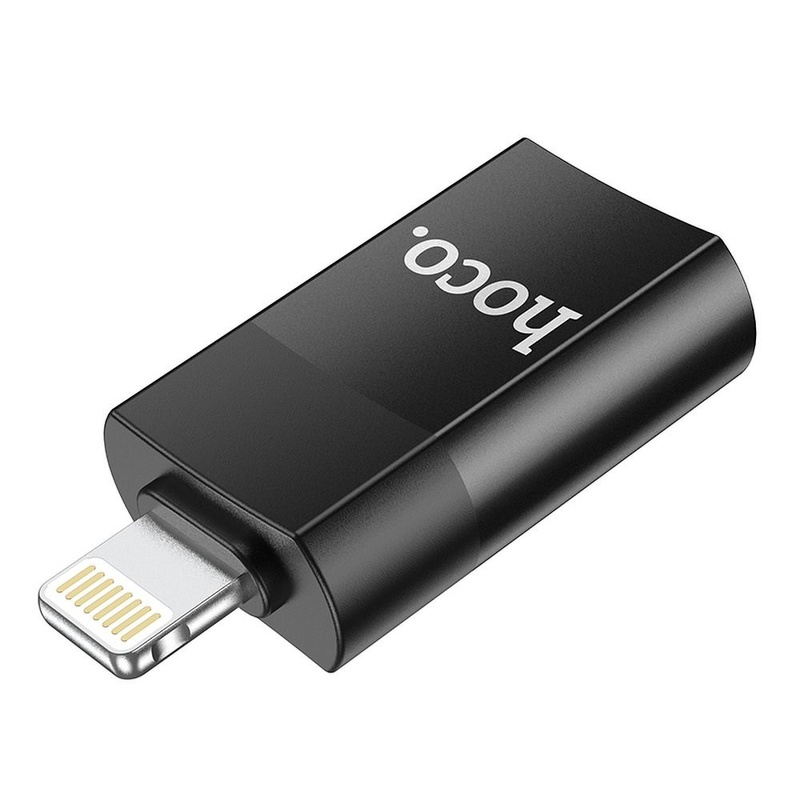 HOCO adapter OTG ze złącza USB A (żeński) do Lightning 8-pin UA17 czarny