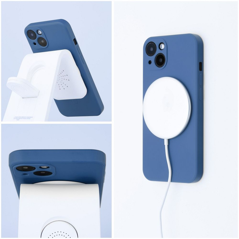 Futerał SILICONE MAG COVER kompatybilny z MagSafe do SAMSUNG S25 Plus niebieski