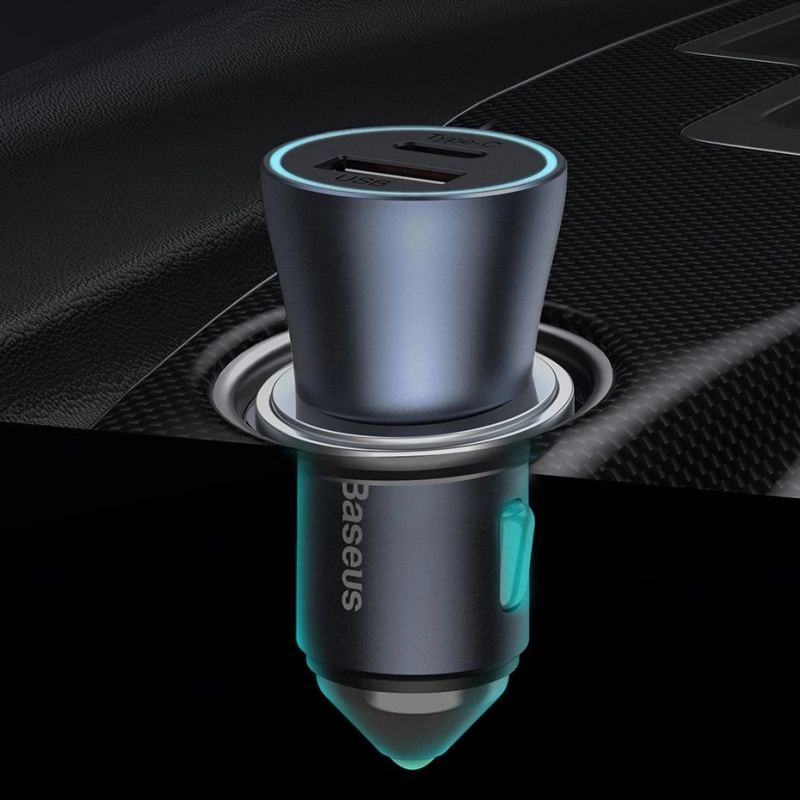 Baseus Golden Contactor Pro Dual Quick Charger Car Charger U+C 40W Dark Gray