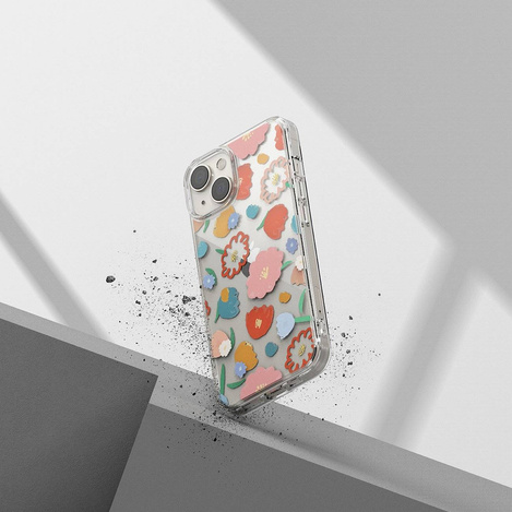 Ringke Fusion Design Armored Sleeve Cover with Gel Frame for iPhone 14 Plus transparent (Floral) (FD637E31)