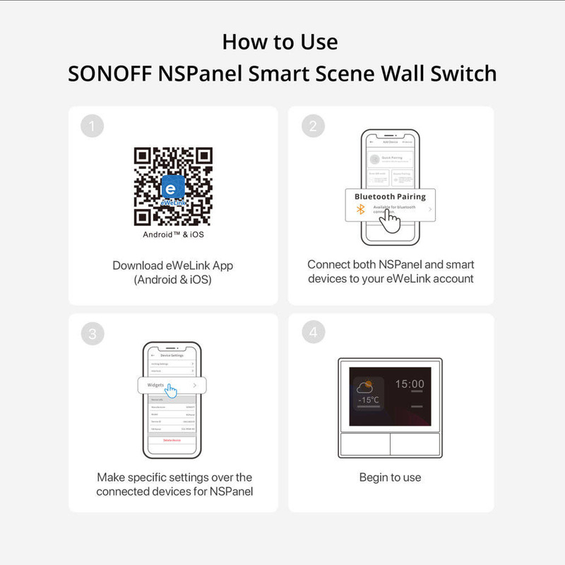Sonoff wielofunkcyjne centrum sterowania przełącznik Wi-Fi Bluetooth ścienny (NSPanel)