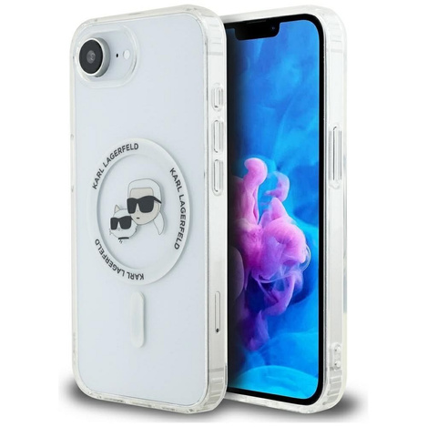 KARL LAGERFELD futerał do IPHONE 16e (SE 4 2025) kompatybilny z MagSafe KLHMPSE4HLSKCH (IML Metal KC Heads) biały