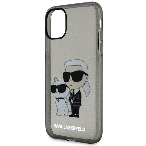 Original Case IPHONE 11 / XR Karl Lagerfeld Hardcase Gliter Karl&Choupette (KLHCN61HNKCTGK) black