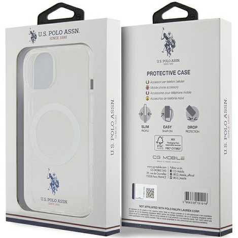 Etui U.S. Polo Assn. MagSafe Collection do iPhone 15 - przerozczyste