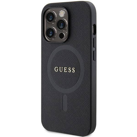 Oryginalne Etui IPHONE 14 PRO MAX Guess Hardcase Saffiano MagSafe (GUHMP14XPSAHMCK) czarne