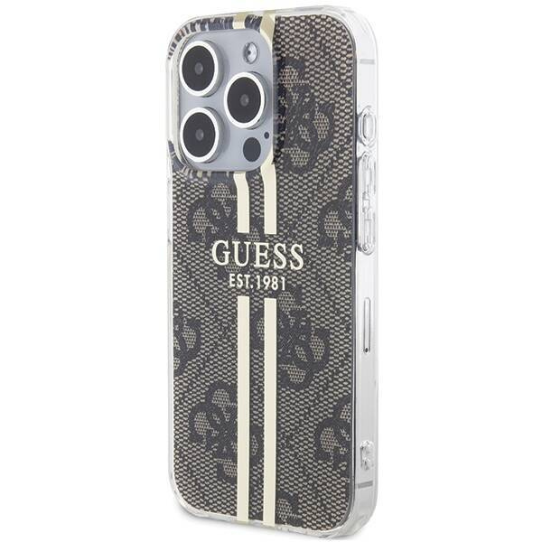 Oryginalne Etui GUESS Hardcase GUHCP15MH4PSEGW do iPhone 15 Pro (4G Gold  Stripe / brązowy)
