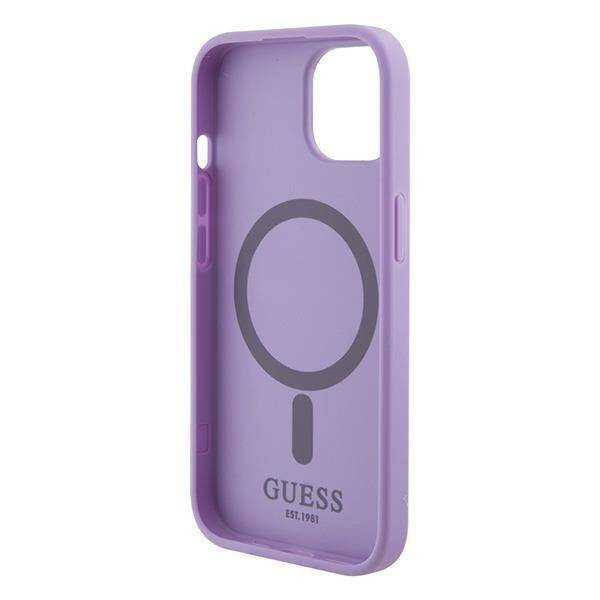 Guess GUHMP15SPSAHMCU iPhone 15 6,1" lila/lila Hardcase Saffiano MagSafe