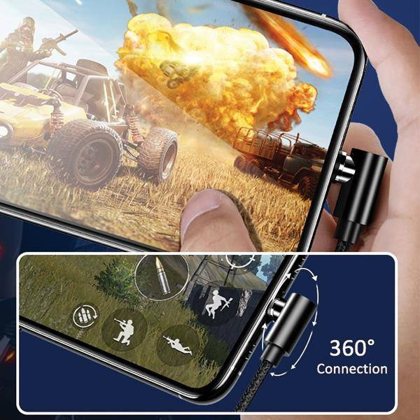 USAMS Kabel kątowy magnetyczny U54 1m lightning czarny/black SJ444USB01 (US-SJ444)