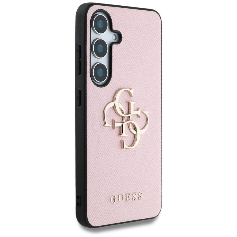Etui Guess Grained Big 4G Logo Small Classic Logo do Samsung Galaxy S25 Plus różowy