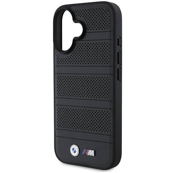 Original Case IPHONE 16 BMW Hardcase M Perforated & Stitched Line MagSafe (BMHMP16S23PUSPK) black
