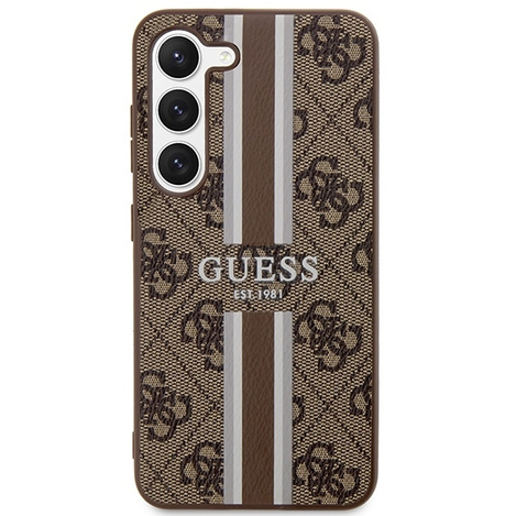 Guess 4G Printed Stripe - Etui Samsung Galaxy S23 (brązowy)