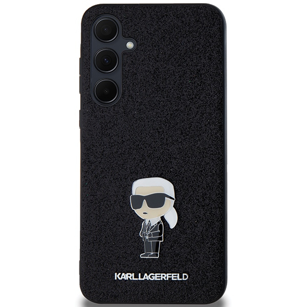 Oryginalne Etui KARL LAGERFELD hardcase Fixed Glitter Ikonik Logo Metal Pin KLHCSA55GKNPSK do Samsung Galaxy A55 czarny
