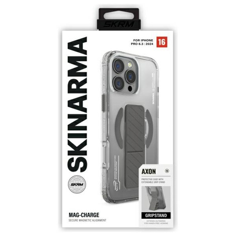 Skinarma etui Axon iPhone 16 Pro 6.3"     Magnetic Charging + Grip Stand titanium