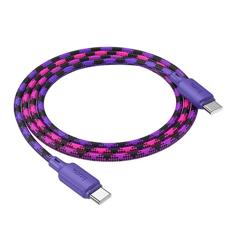 Kabel USB C do USB C Hoco 3A 60W 1 m X116 gradient fioletowy