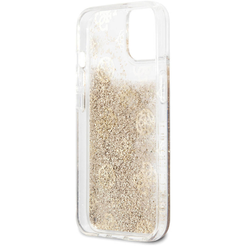 Oryginalne Etui IPHONE 13 MINI 5,4" Hardcase Peony Liquid Glitter GUHCP13SLGPEGO złote