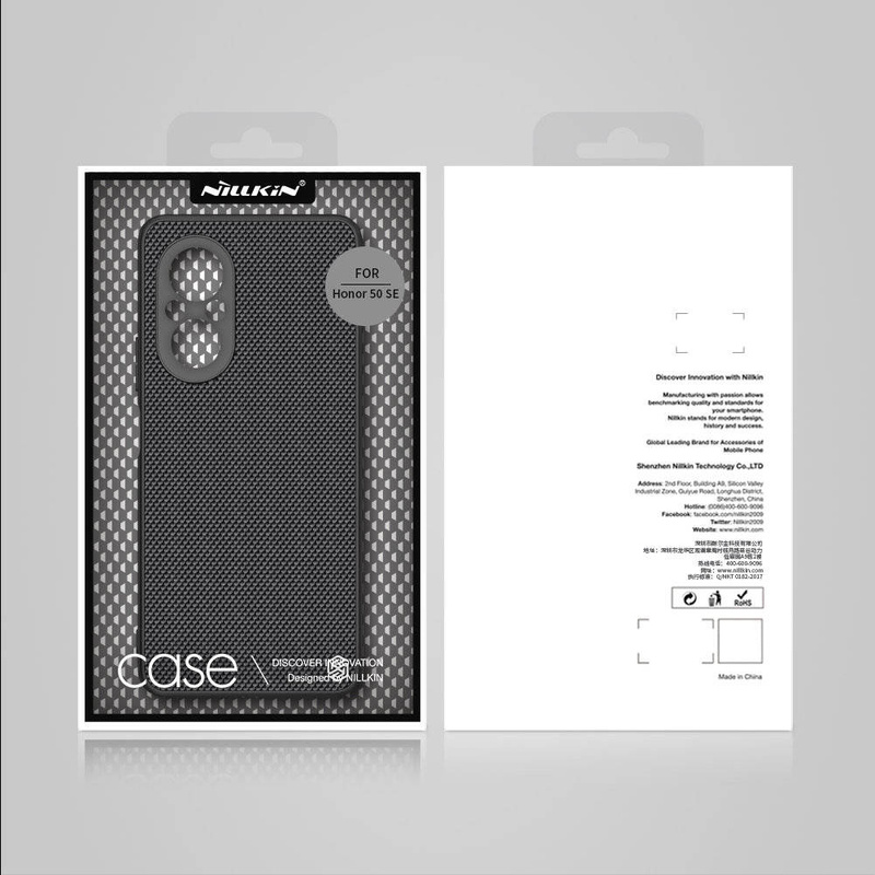 Nillkin Textured Case eine strapazierfähige, verstärkte Hülle mit Gelrahmen und Nylon auf der Rückseite Honor 50 SE schwarz