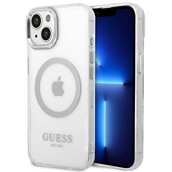 Guess Metal Outline MagSafe - Etui iPhone 14 Plus (przezroczysty)