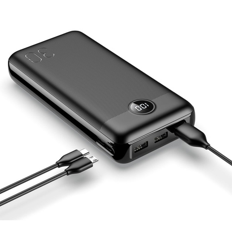 Bateria zewnętrzna (Powerbank) VEGER L30 - 30 000mAh LCD Quick Charge PD 20W czarny (W3008PD )