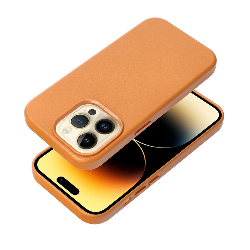 Futerał LEATHER MAG COVER kompatybilny z MagSafe do IPHONE 16 Plus pomarańczowy
