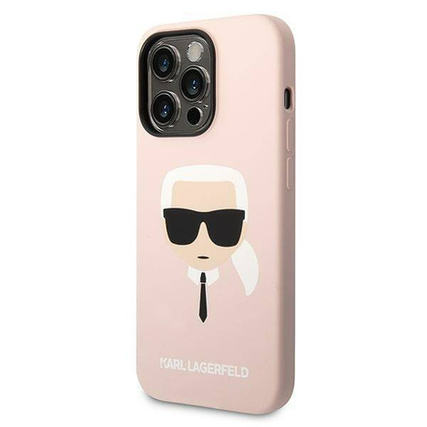 Karl Lagerfeld KLHMP14XSLKHLP iPhone 14 Pro Max 6.7&quot; Hardcase hellrosa / hellrosa Silikon Karl`s Head Magsafe
