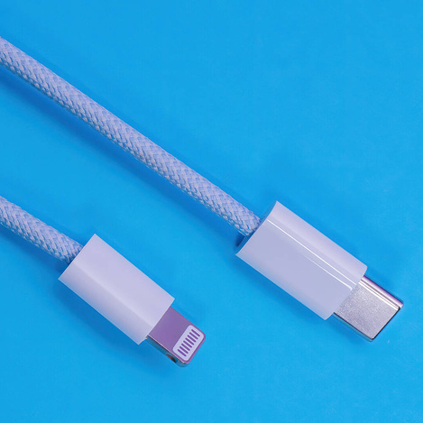 Maxlife kabel MXUC-06 USB-C - Lightning 1,0 m 20W niebieski nylonowy