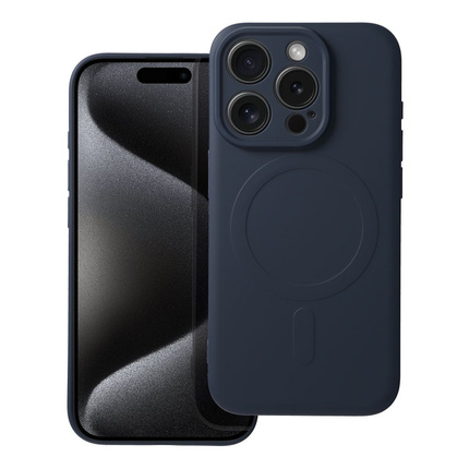 Futerał Silicone Mag Cover kompatybilny z MagSafe do IPHONE 15 PRO tytanowy niebieski