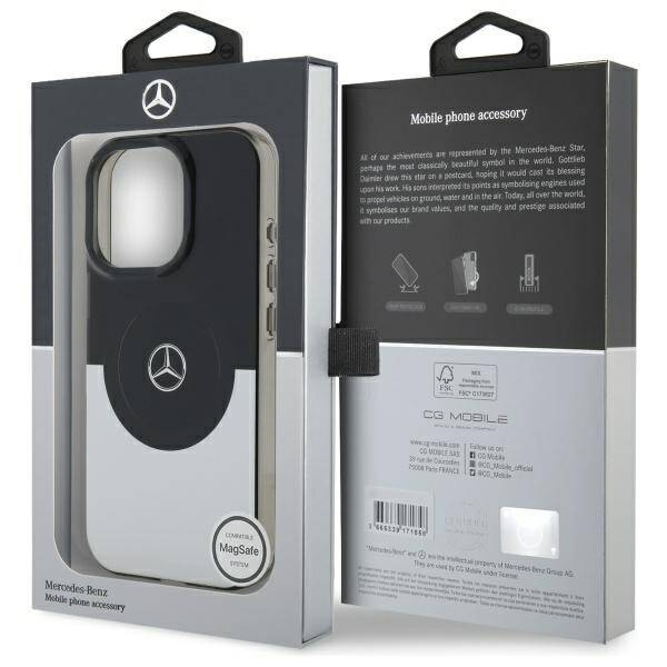 Oryginalne Etui IPHONE 16 PRO Mercedes Hardcase Double Layer BiColor MagSafe (MEHMP16L23HBIGK) czarne