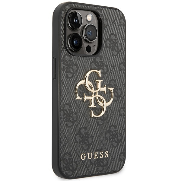 Guess 4G Big Metal Logo Hülle für iPhone 15 Pro Max – Grau