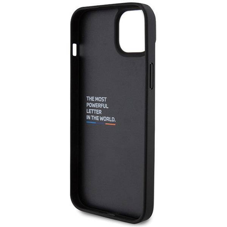BMW Leder-Carbon-Hülle für iPhone 15 Plus – Schwarz
