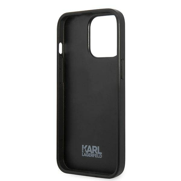 Original Handyhülle IPHONE 13 PRO Karl Lagerfeld Flower Ikonik Karl (KLHCP13LPMNFIK1) grau