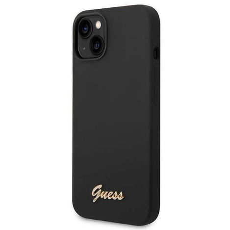 Guess GUHCP14MSLSMK iPhone 14 Plus 6.7 &quot;schwarz / schwarzes Hartschalenetui Silikon Vintage Gold Logo