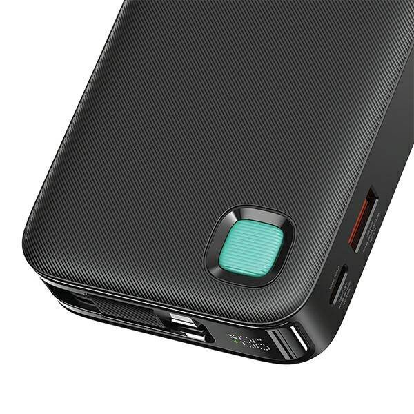 USAMS Powerbank ze zwijanym kablem USB-C Retractable 10000 mAh PD 20W Fast Charge XY Series czarny/black 10KCD22401(US-CD224)