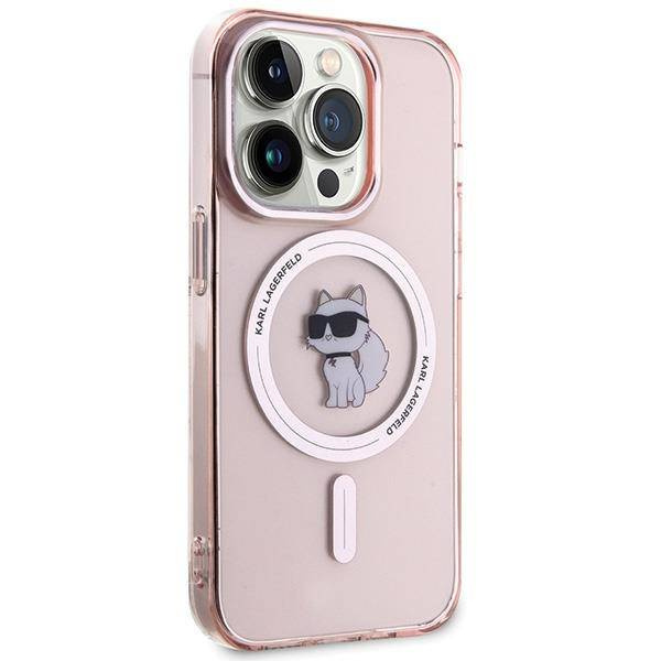 Karl Lagerfeld IML Choupette MagSafe Hülle für iPhone 15 Pro Max – Rosa