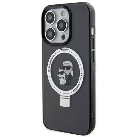 Karl Lagerfeld KLHMP15LHMRSKCK iPhone 15 Pro 6.1&quot; black/black hardcase Ring Stand Karl&amp;Choupette MagSafe